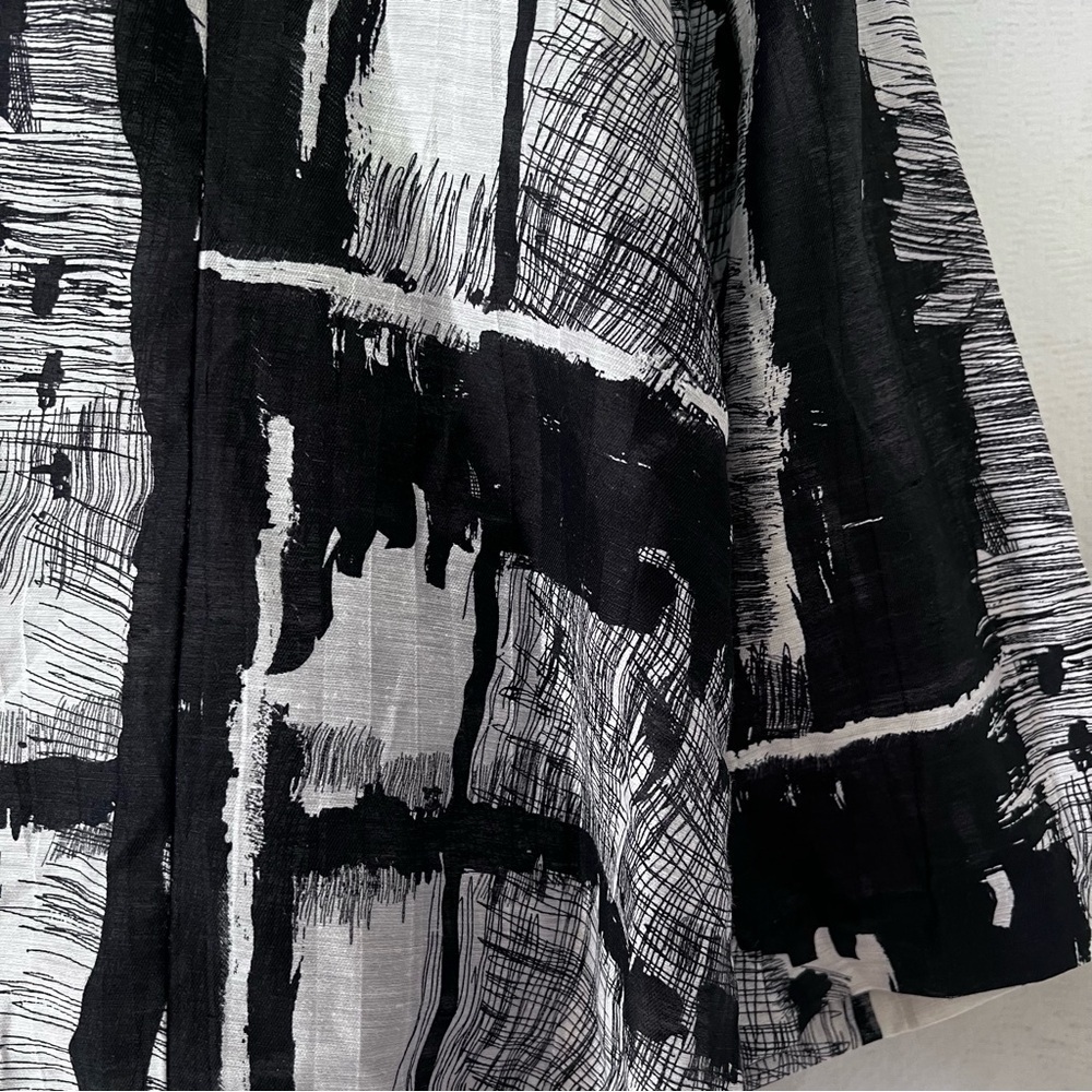 Chicos Linen Abstract Art to Wear Jacket Black and White size XL - Picture 8 of 12